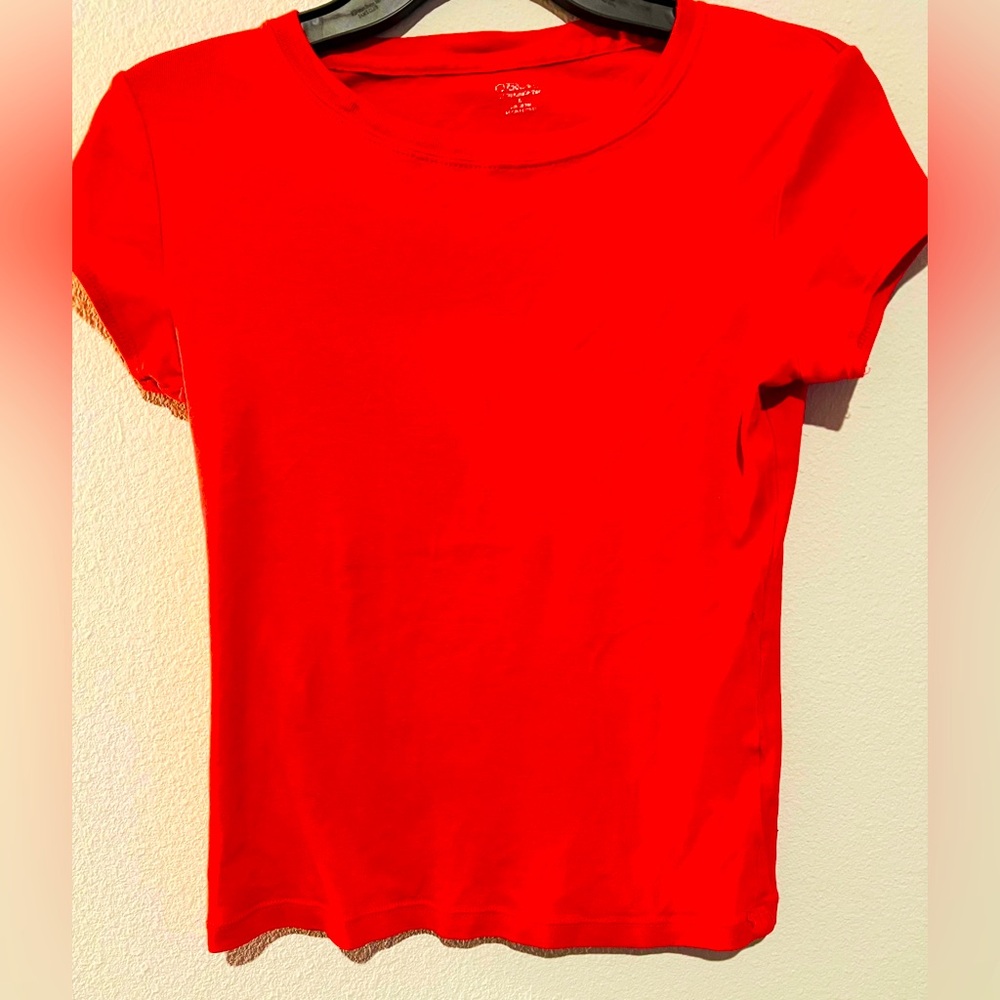 FREE $50 Summer Short Sleeve Red Women's T-shirt top Tee Large- Free with $50